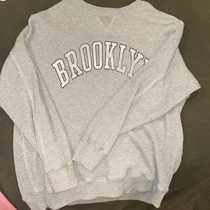 Baggy Brooklyn knit sweater, slightly worn, cozy, and adorable!